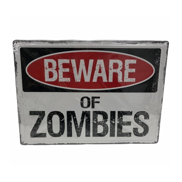 Beware of Zombies - Metal Sign 17" x 12" - Picture 1 of 3